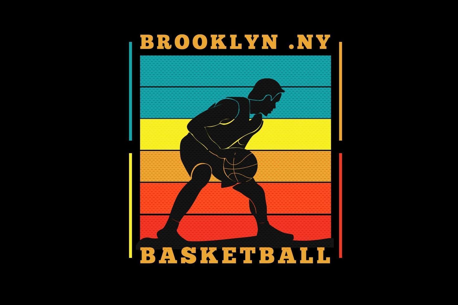 brooklyn basket silhouette design basket vettore