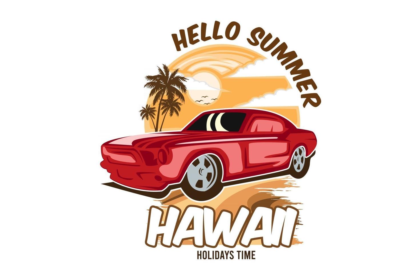 ciao estate, hawaii design vettore