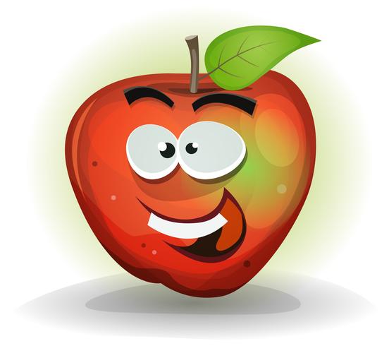 Divertente personaggio di frutta mela vettore