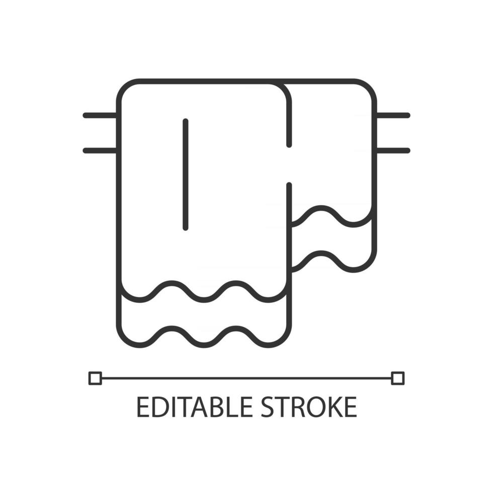 icona lineare dell'asciugamano appeso vettore