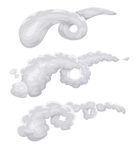 Nuvole, fumo e spirale del vento vettore