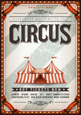 Poster del circo di design vintage vettore