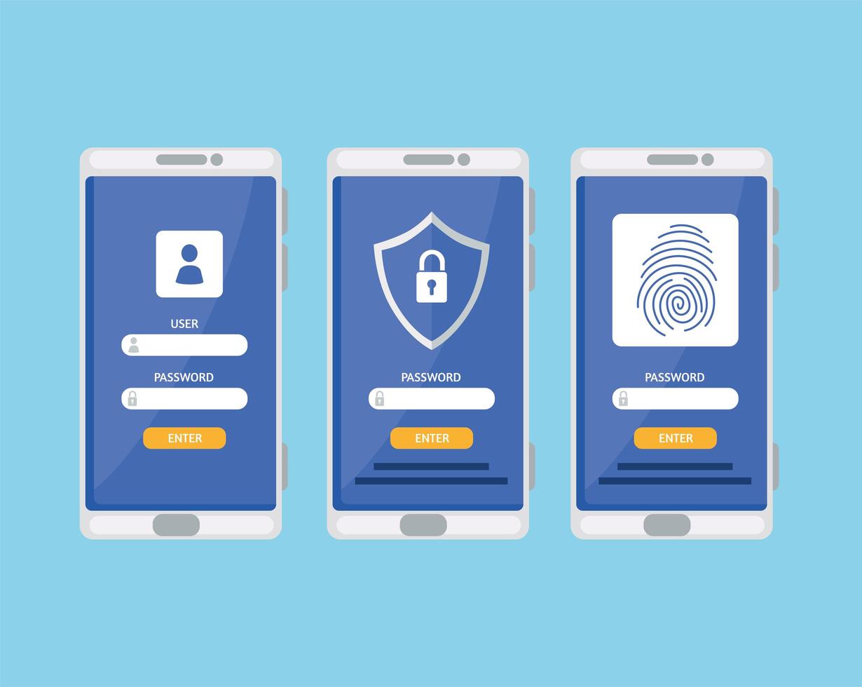 sicurezza informatica degli smartphone vettore