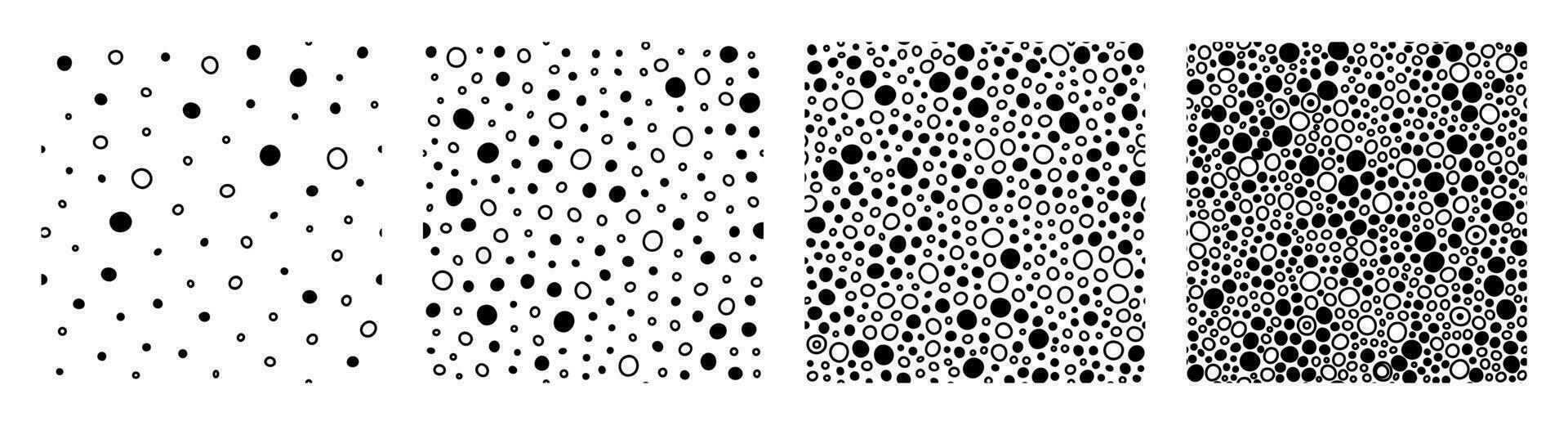 nero delineato e pieno cerchi sfondo, senza soluzione di continuità modelli. vettore semplice ripetibile fondale impostare. minimalista sfondi.