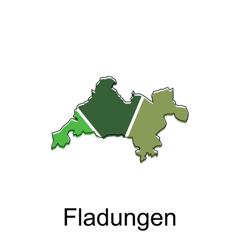 fladungen città di Tedesco carta geografica vettore illustrazione, vettore modello con schema grafico schizzo stile isolato su bianca sfondo