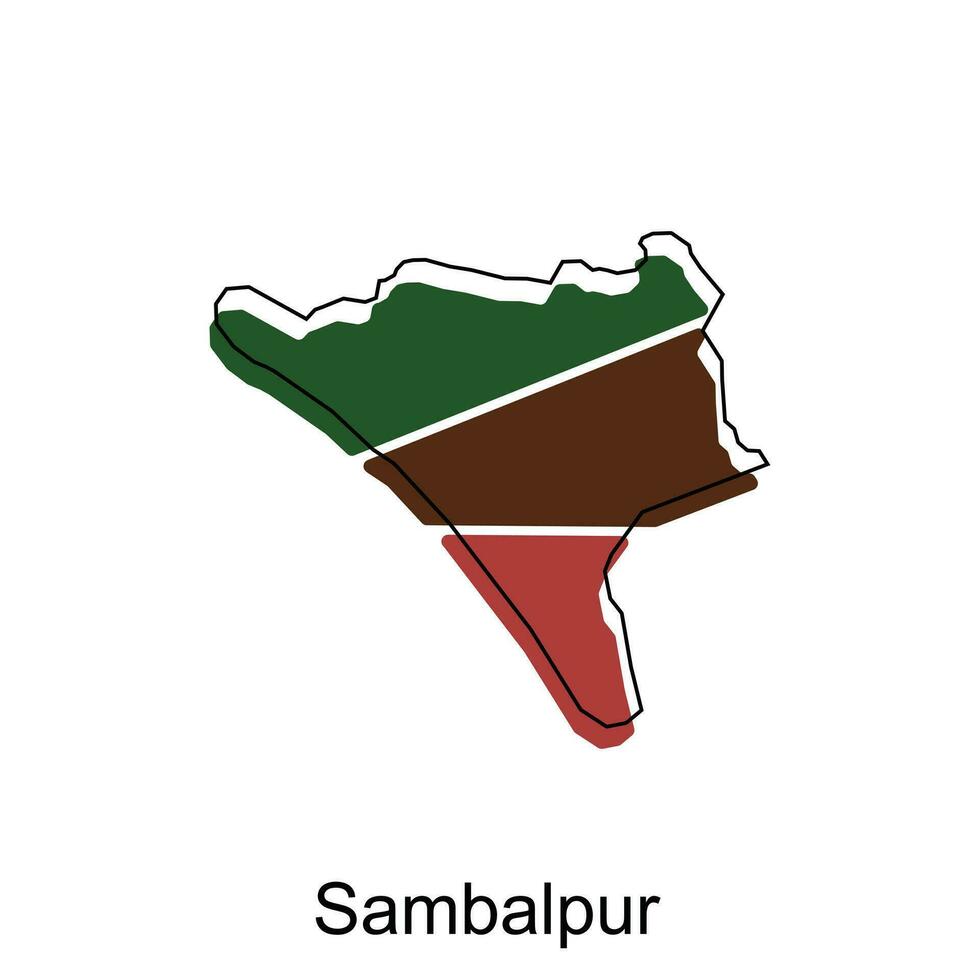 sambalpur città di India nazione carta geografica vettore illustrazione design modello, vettore con schema grafico schizzo stile su bianca sfondo