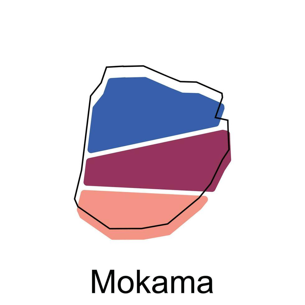 carta geografica di mokama città moderno schema, alto dettagliato illustrazione vettore design modello