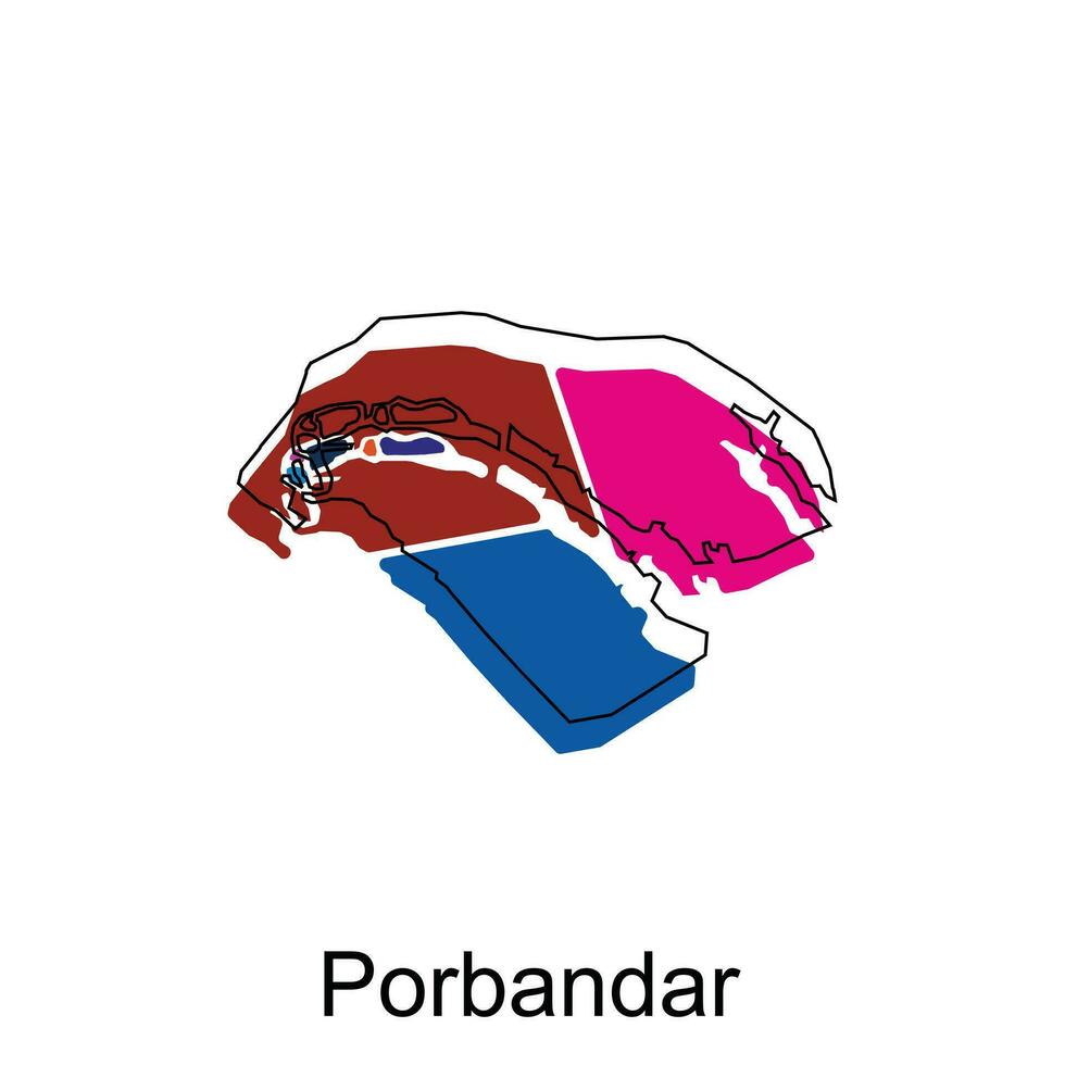 carta geografica di porbandar moderno schema, alto dettagliato vettore illustrazione design modello, adatto per il tuo azienda