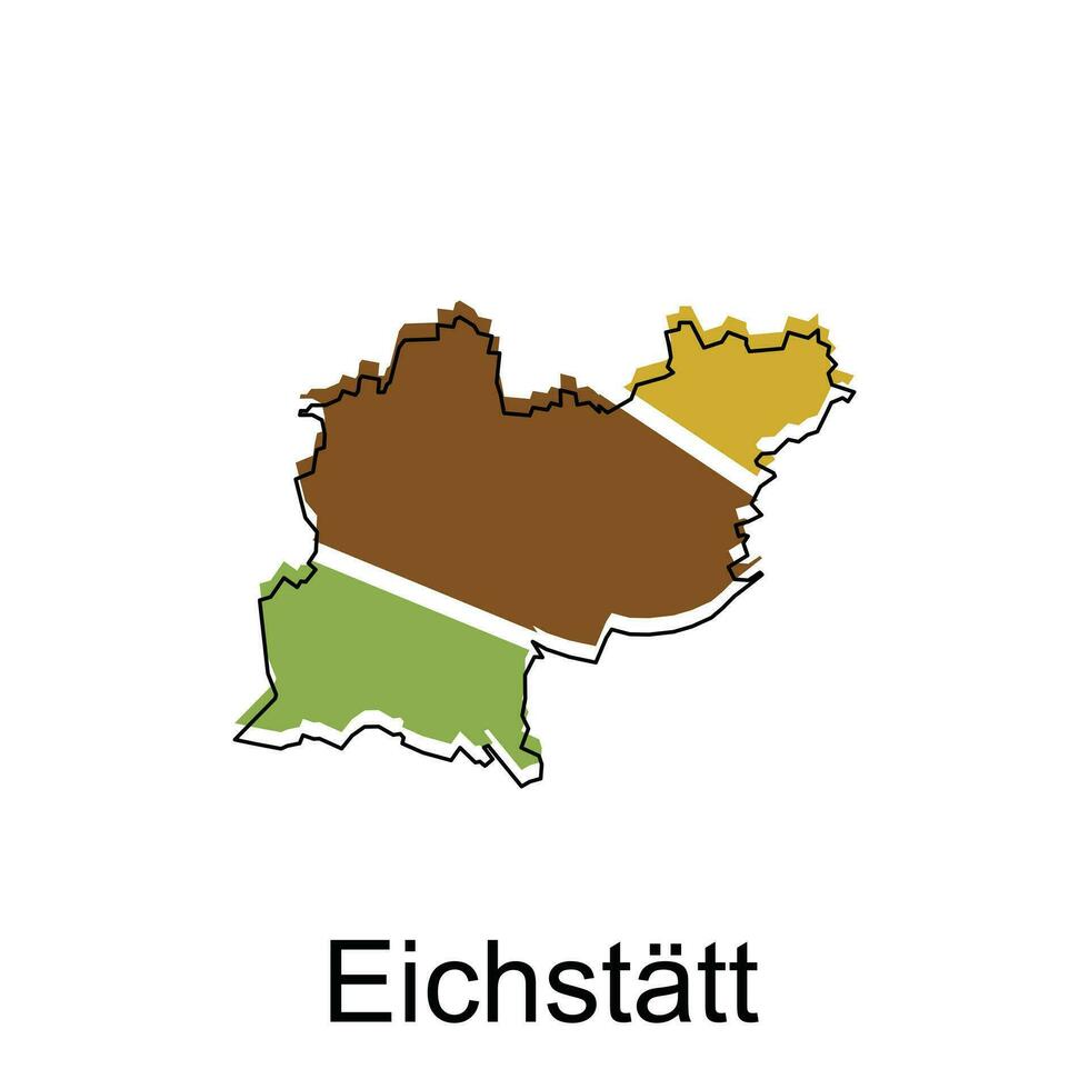 carta geografica di eichstätt colorato geometrico schema disegno, mondo carta geografica nazione vettore illustrazione modello