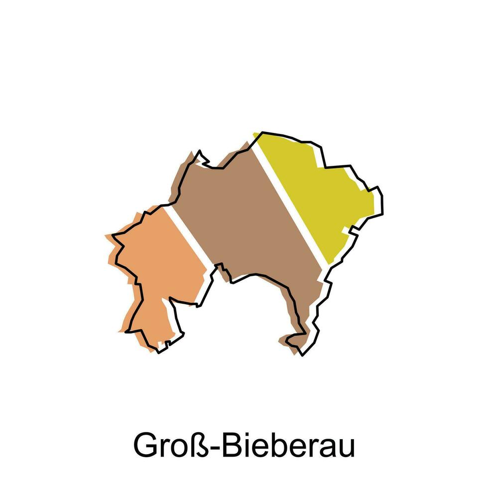 carta geografica di grob bieberau geometrico vettore design modello, nazionale frontiere e importante città illustrazione