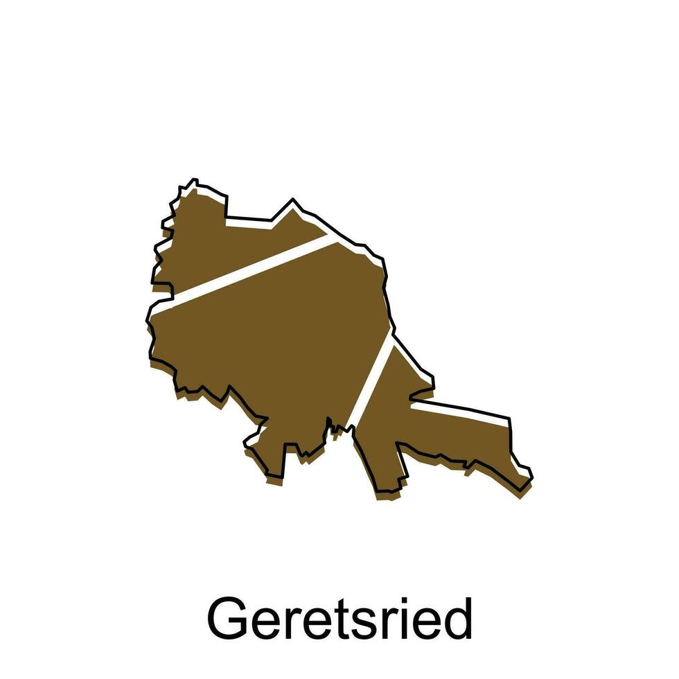 geretsried città di Germania carta geografica vettore illustrazione, vettore modello con schema grafico schizzo stile isolato su bianca sfondo