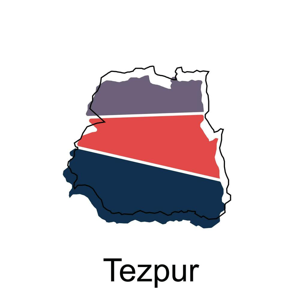 carta geografica di tezpur colorato geometrico moderno schema, alto dettagliato vettore illustrazione vettore design modello, adatto per il tuo azienda