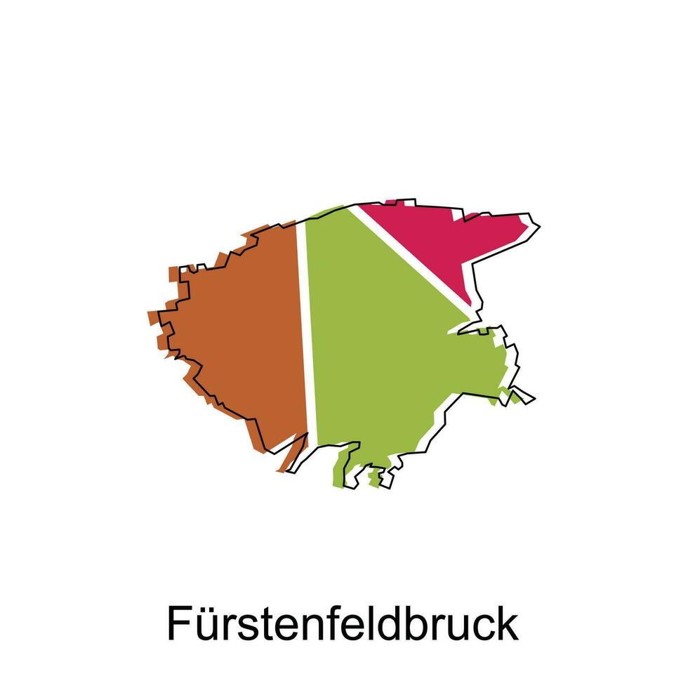 furstenfeldbrück città di Tedesco carta geografica vettore illustrazione, vettore modello con schema grafico schizzo stile isolato su bianca sfondo