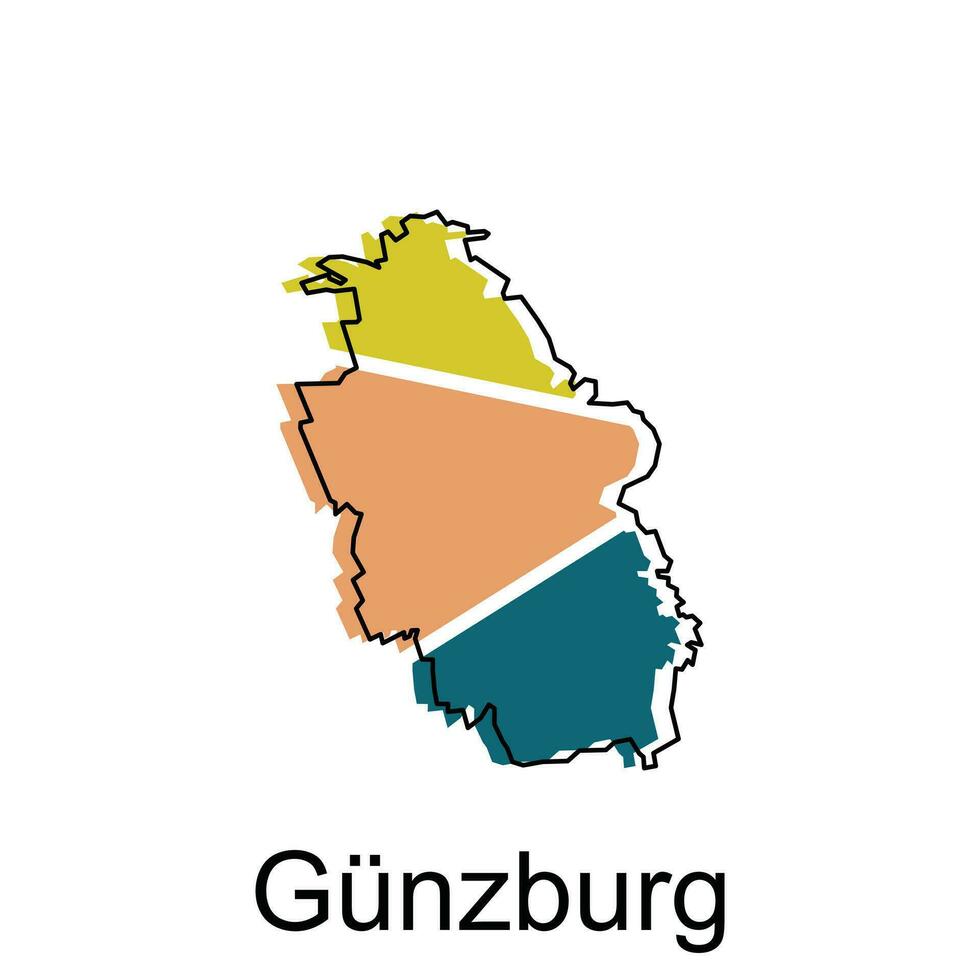 carta geografica di Gunzburg moderno schema, alto dettagliato vettore illustrazione design modello, adatto per il tuo azienda