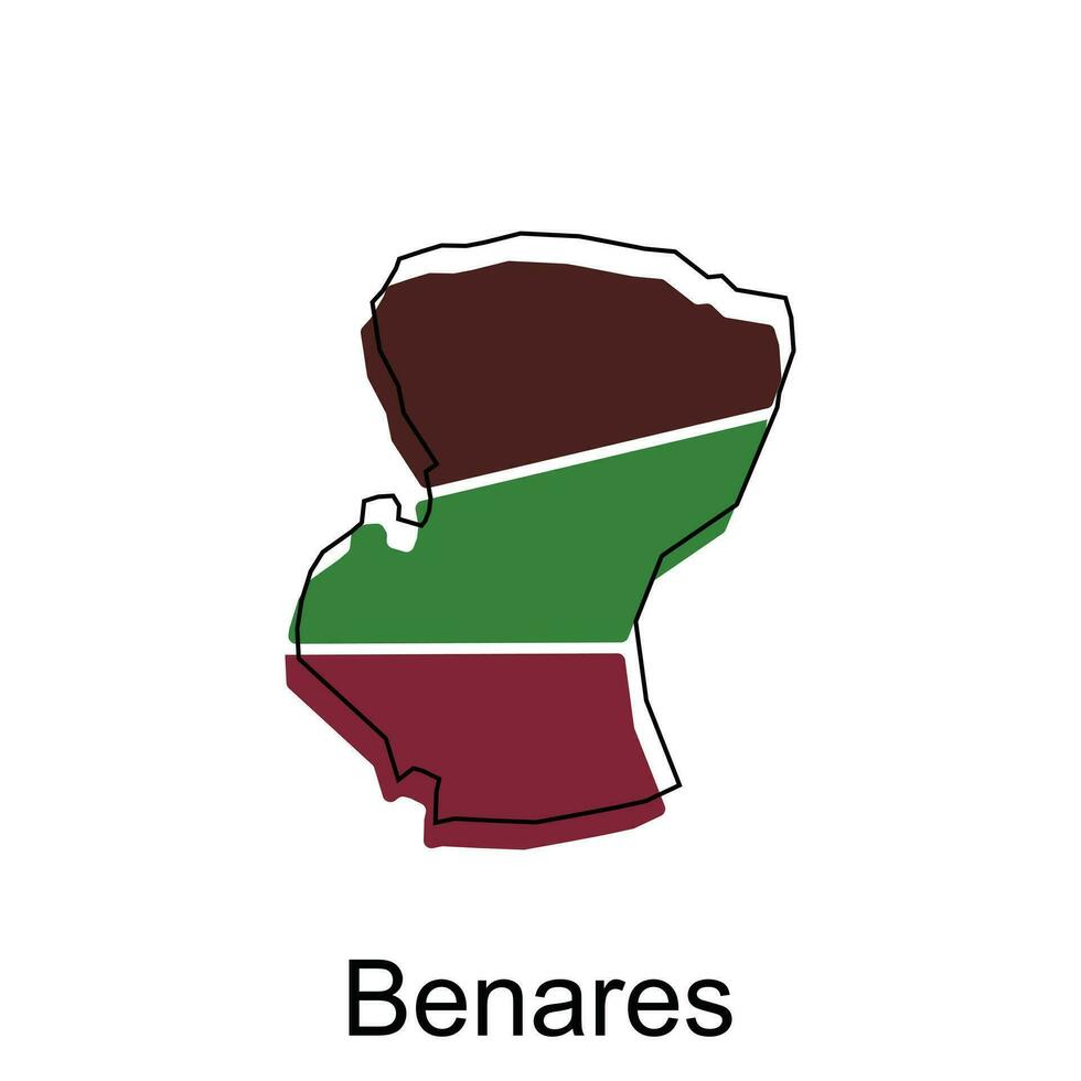 carta geografica di benare vettore design modello, nazionale frontiere e importante città illustrazione