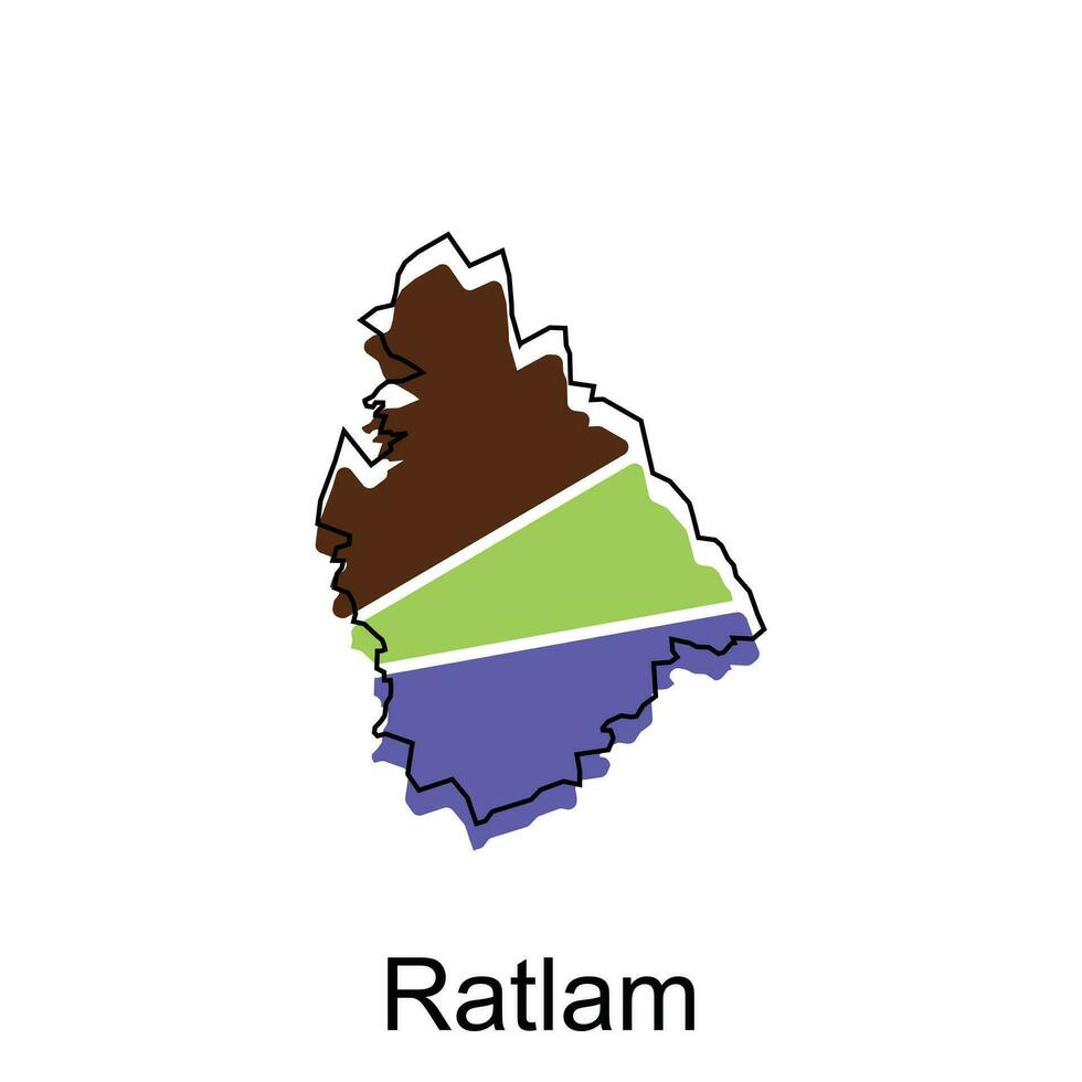 ratlam città di India nazione carta geografica vettore illustrazione design modello, vettore con schema grafico schizzo stile su bianca sfondo