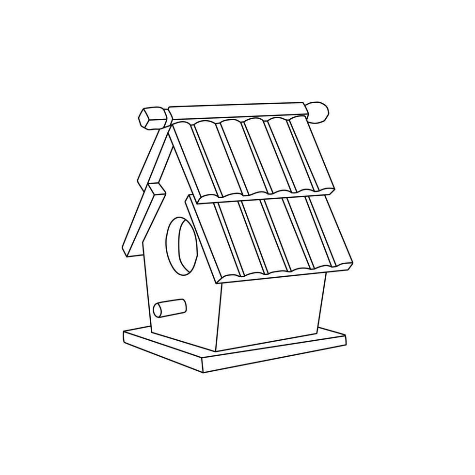 uccello casa icona linea stile semplice mobilia e casa interno simbolo azione vettore illustrazione.