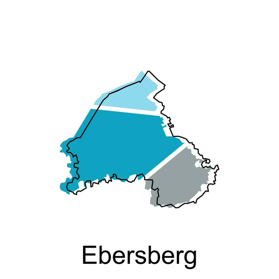 carta geografica di eberberg nazionale frontiere, importante città, mondo carta geografica nazione vettore illustrazione design modello