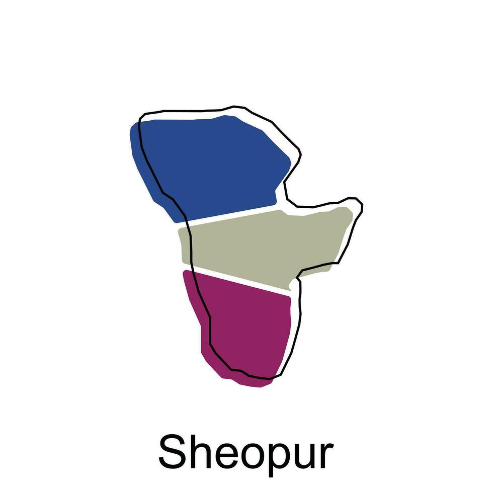 carta geografica di sheopur colorato geometrico moderno schema, alto dettagliato vettore illustrazione vettore design modello, adatto per il tuo azienda