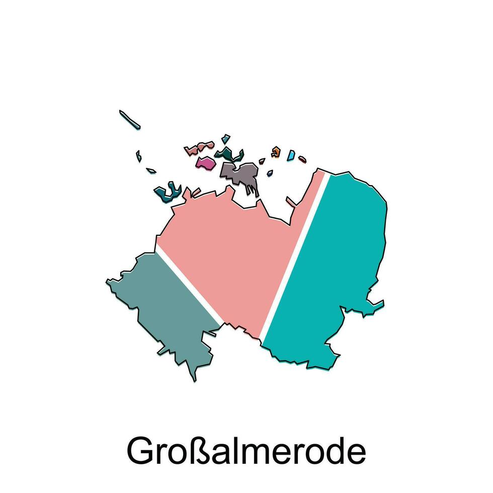 carta geografica città di grobalmerode illustrazione design modello, geometrico colorato moderno design vettore
