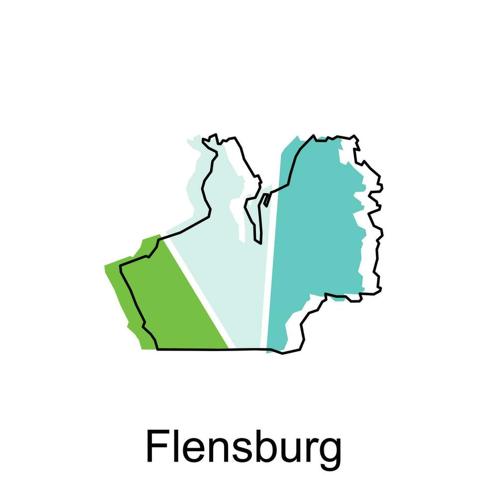 vettore carta geografica di flensburg moderno schema, alto dettagliato vettore illustrazione design modello