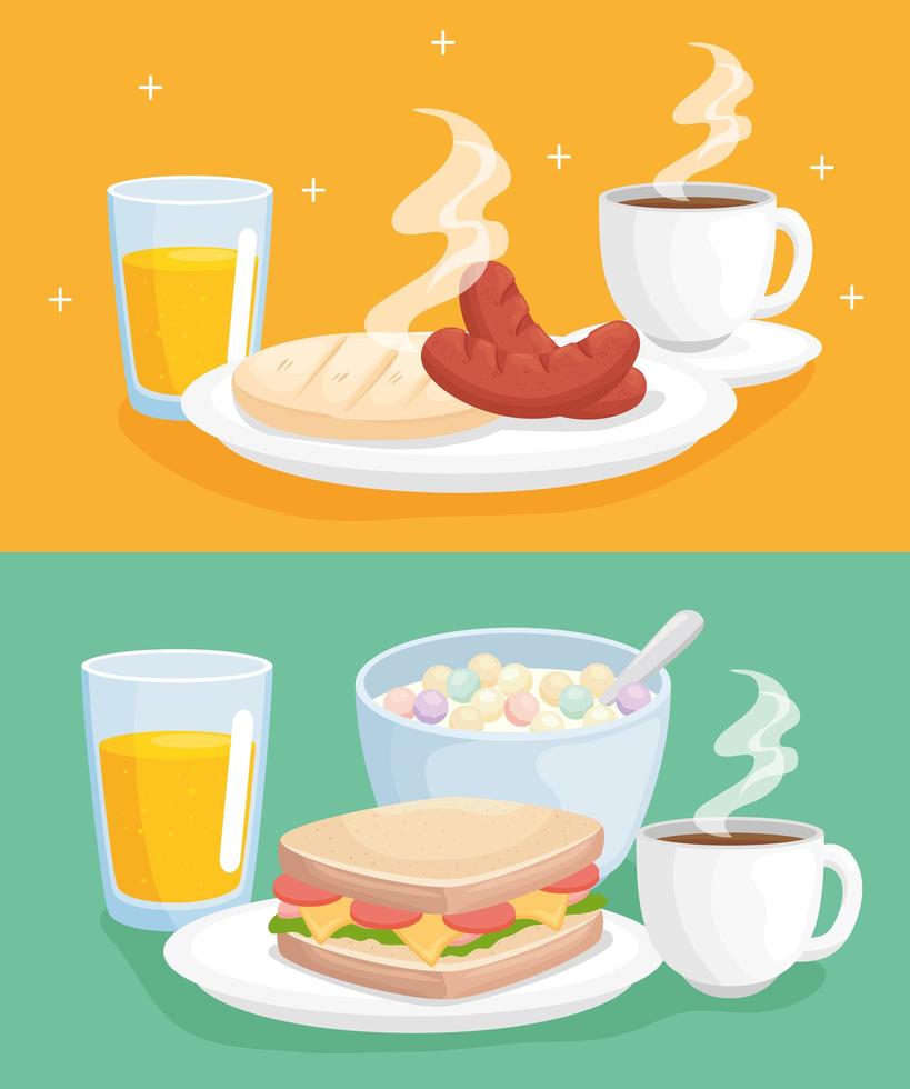 disegno vettoriale di raccolta simbolo colazione