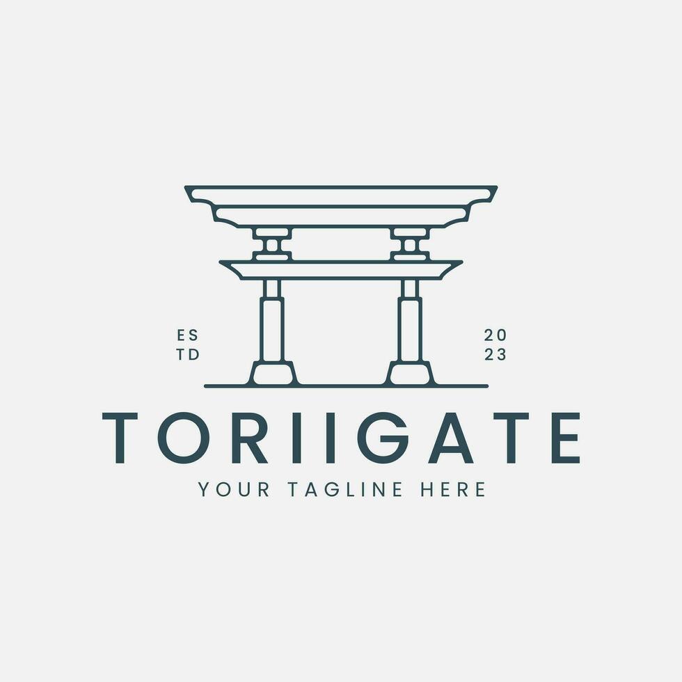 torii cancello logo vettore linea arte illustrazione modello design