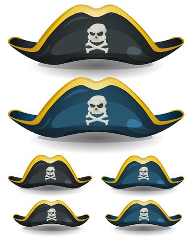 Set di cappello da pirata vettore