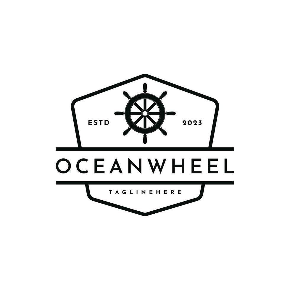 andare in barca ruota logo design idea Vintage ▾ francobollo retrò, oceano ruota logo design idea vettore