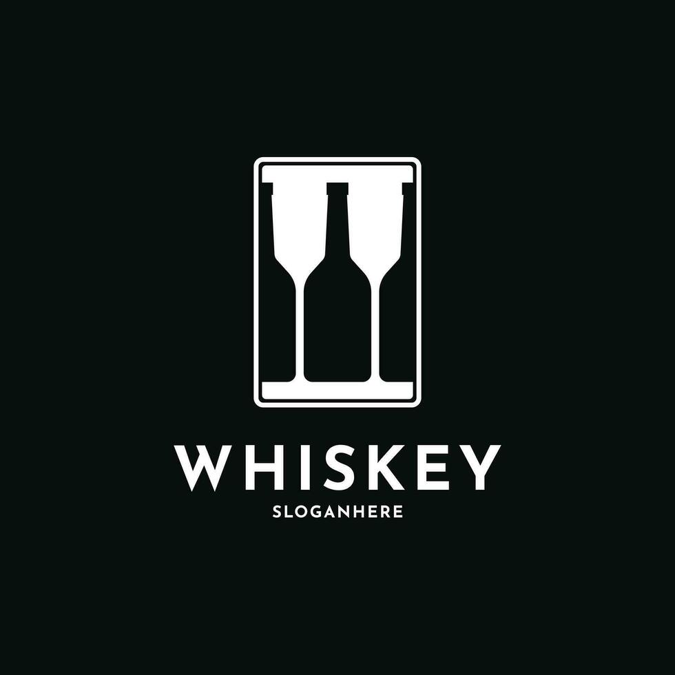 whisky bottiglia logo design creativo idea per attività commerciale bar ristorante vettore