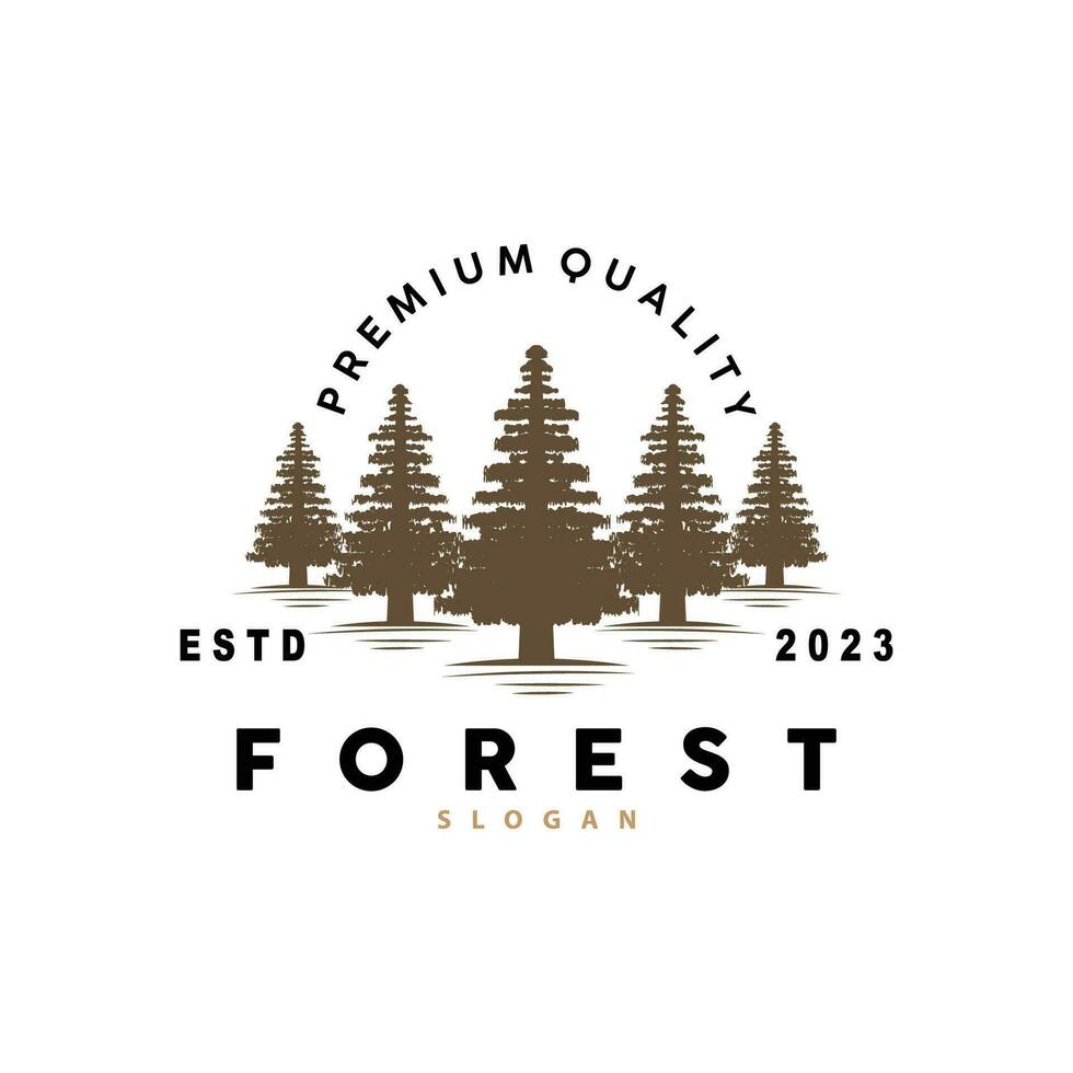 foresta logo, vettore foresta legna con pino alberi, design ispirazione distintivo etichetta illustrazione