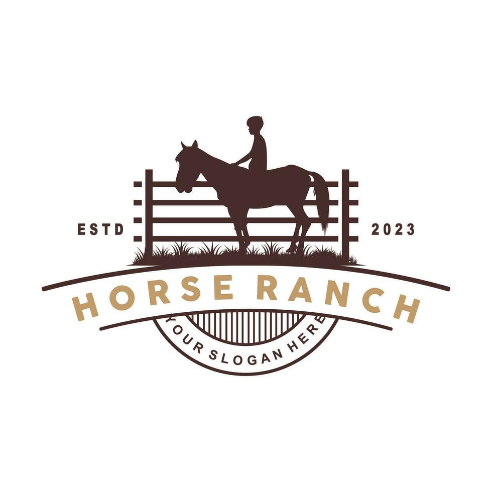 cavallo logo, ovest nazione azienda agricola ranch cowboy logo disegno, semplice illustrazione modello vettore