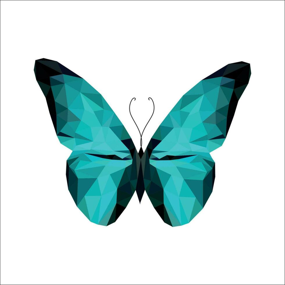farfalla poligonale illustrazione isolato nel bianca sfondo. vettore