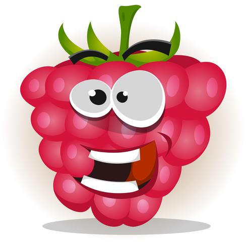 Divertente personaggio Happy Raspberry vettore