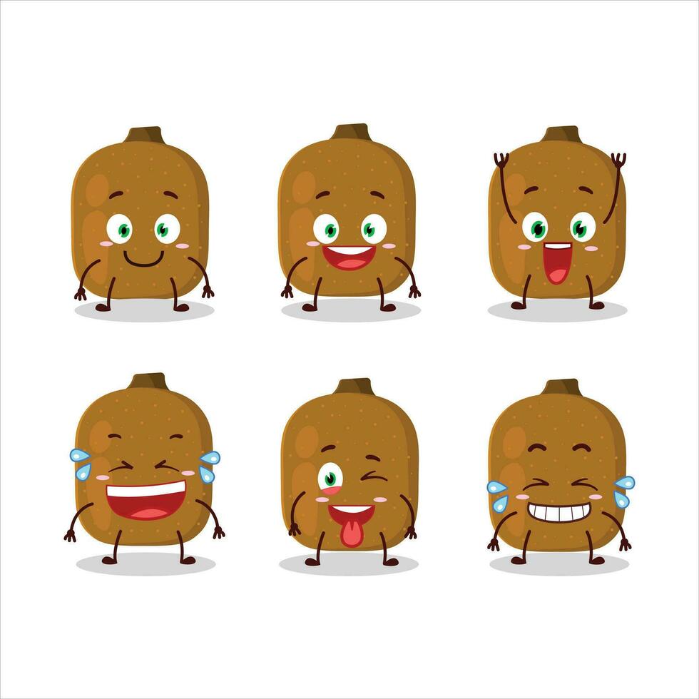 cartone animato personaggio di Kiwi con Sorridi espressione vettore