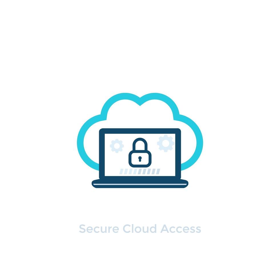 icona vettoriale di accesso cloud sicuro