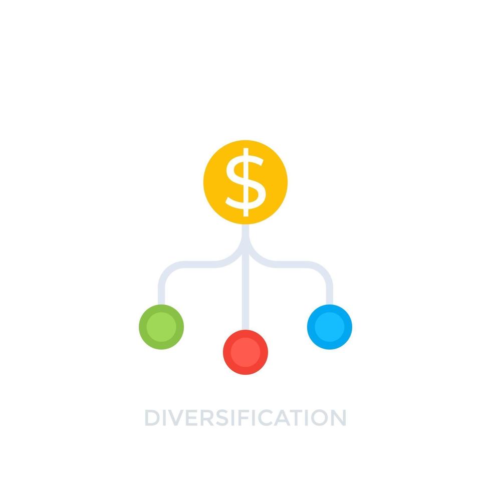 icona del vettore di diversificazione su bianco