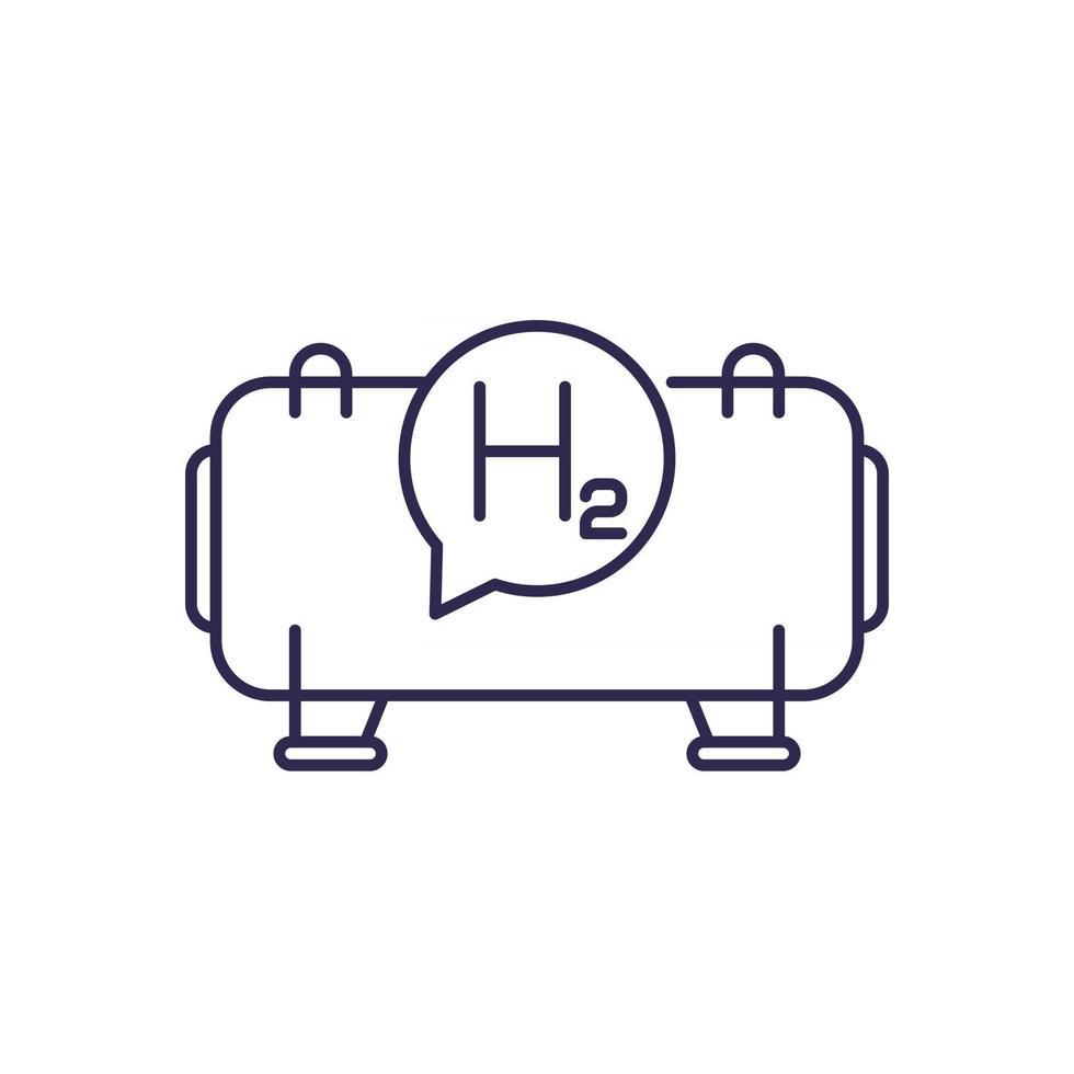 stoccaggio dell'idrogeno, icona della linea del serbatoio del gas vettore