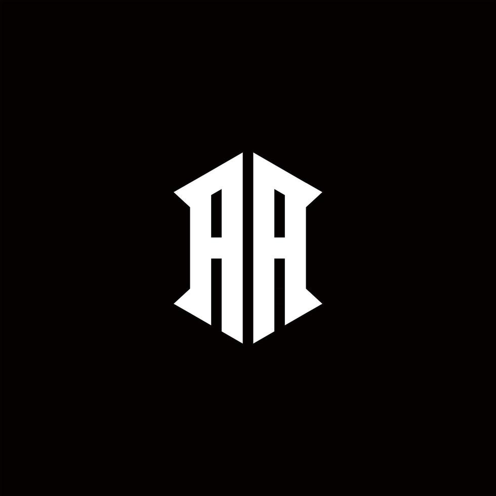 aa logo monogramma con modello di design a forma di scudo vettore
