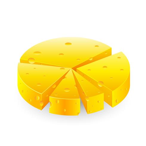 Grafico a torta di formaggio vettore