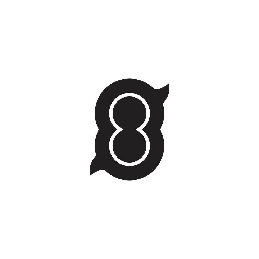 numero 8 connesso curve design logo vettore