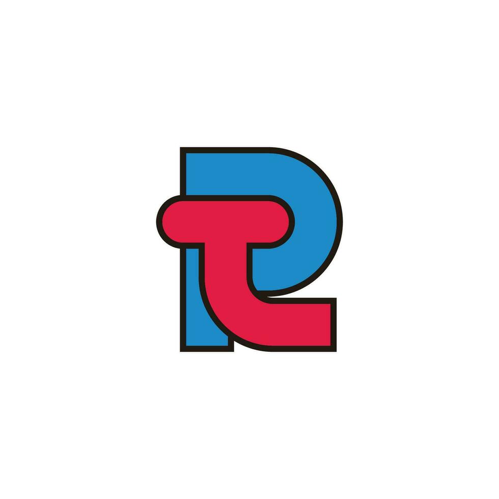 lettera pt colorato schema logo vettore