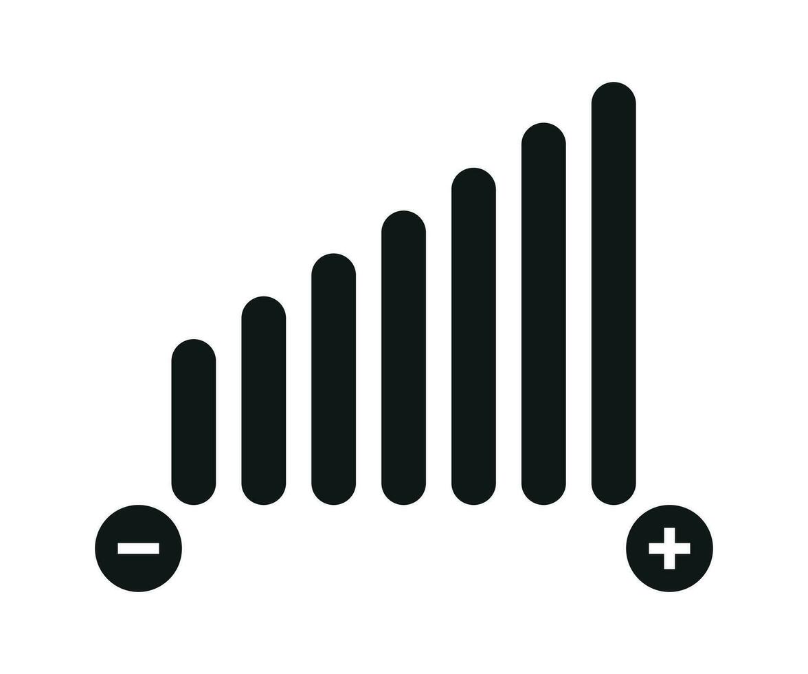 volume livello, impostazioni musica vettore icona su bianca sfondo.