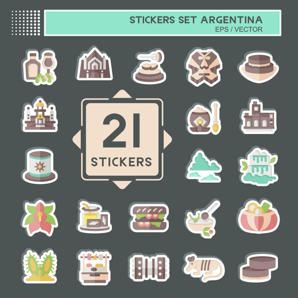 etichetta impostato argentina . relazionato per vacanza simbolo. semplice design modificabile. semplice illustrazione vettore