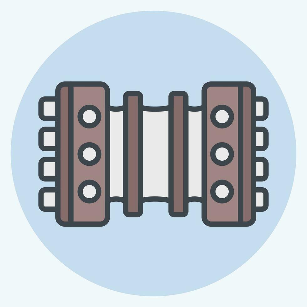 icona bandoneón. relazionato per argentina simbolo. colore compagno stile. semplice design modificabile. semplice illustrazione vettore