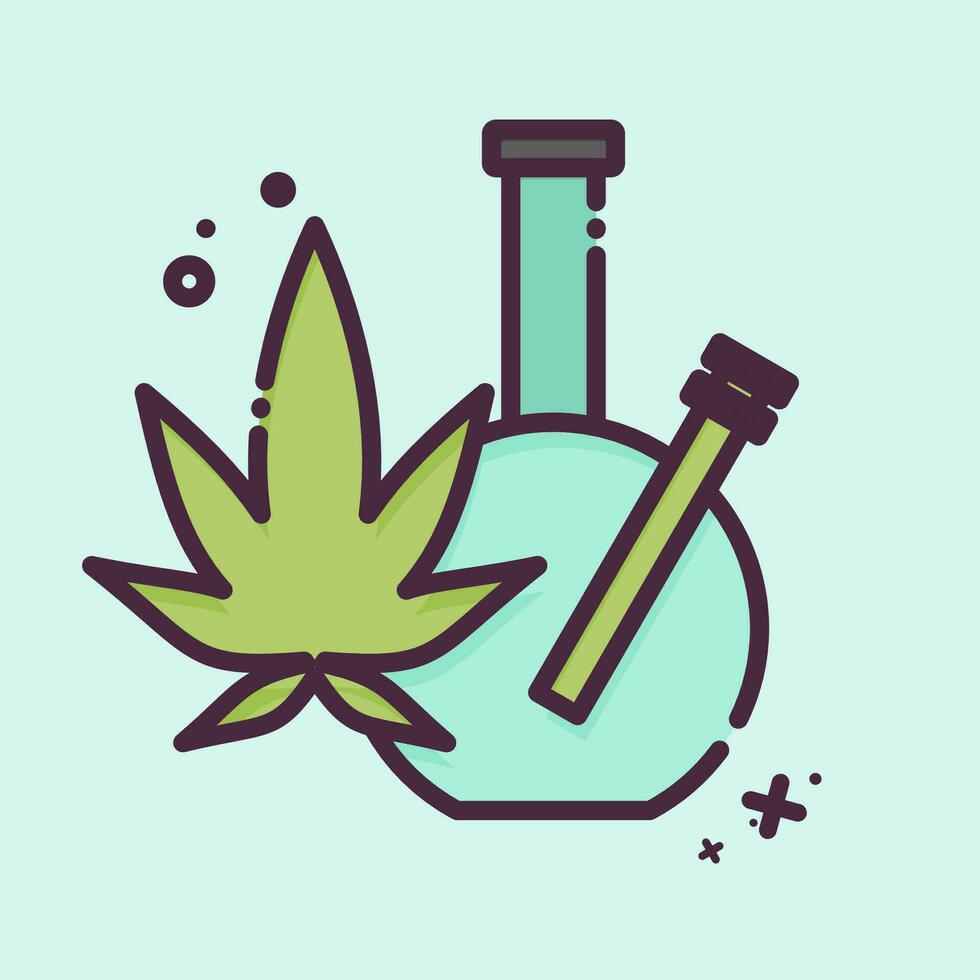 icona marijuana. relazionato per dipendenza dizionario simbolo. mbe stile. semplice design modificabile. semplice illustrazione vettore