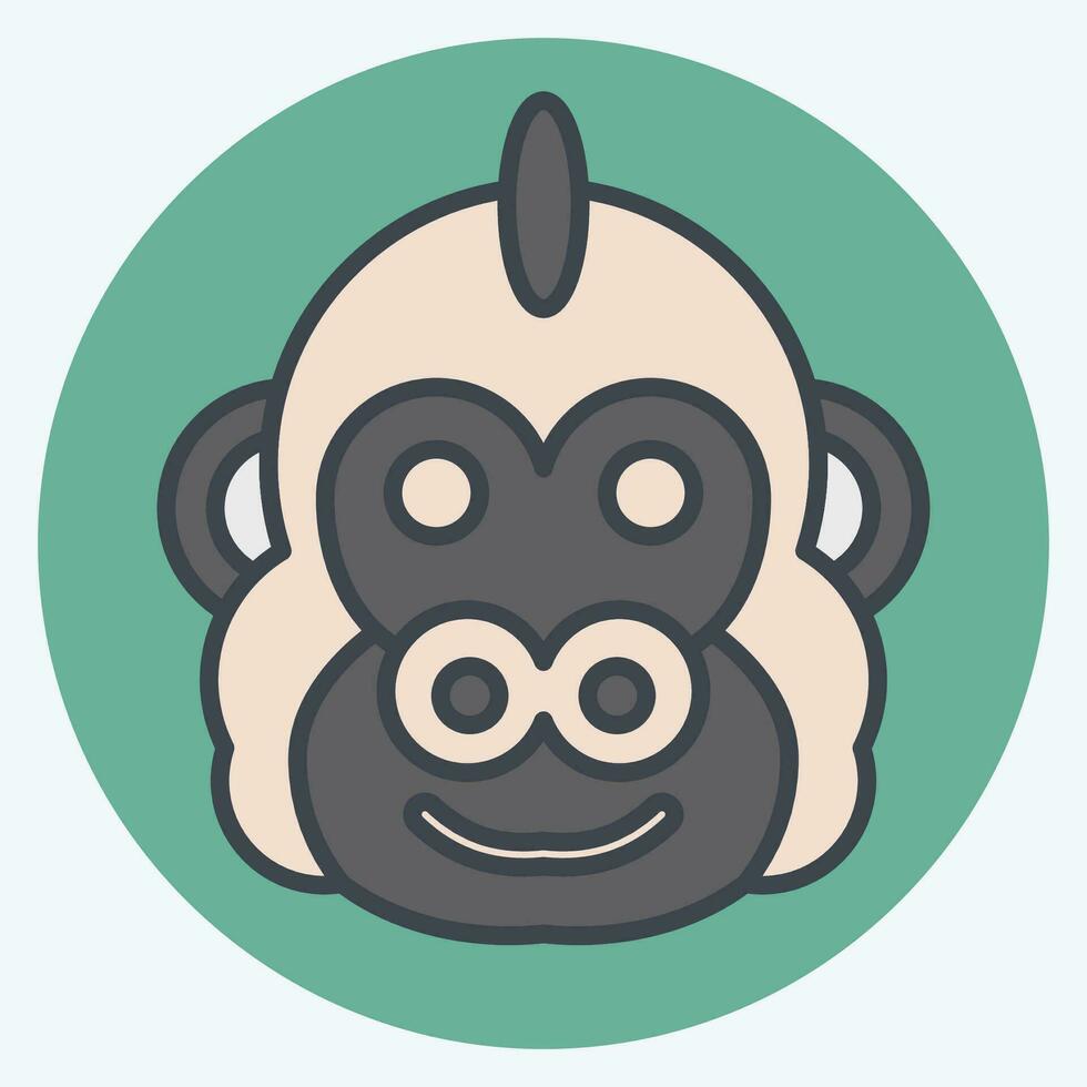 icona gorilla. relazionato per animale simbolo. colore compagno stile. semplice design modificabile. semplice illustrazione vettore