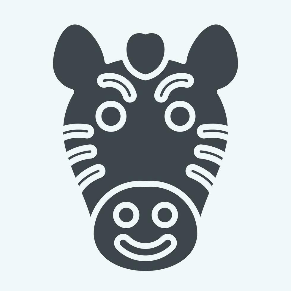icona zebra. relazionato per animale simbolo. glifo stile. semplice design modificabile. semplice illustrazione vettore