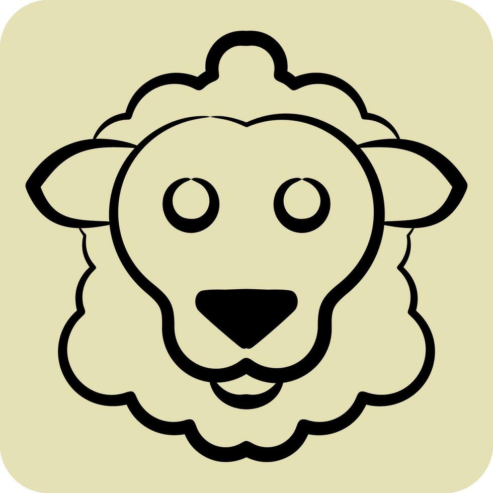 icona pecore. relazionato per animale simbolo. mano disegnato stile. semplice design modificabile. semplice illustrazione vettore