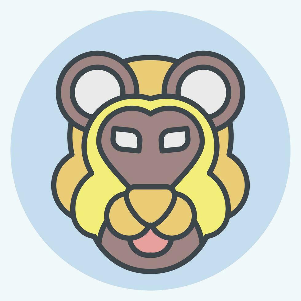 icona Leone. relazionato per animale simbolo. colore compagno stile. semplice design modificabile. semplice illustrazione vettore